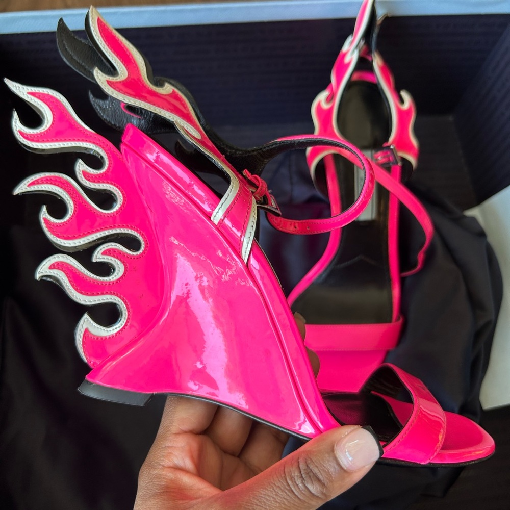Prada flame wedges
